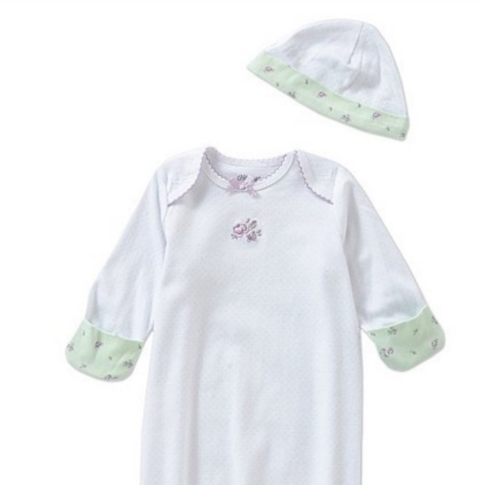 Little Me Baby Girls Newborn Petite Roses Green